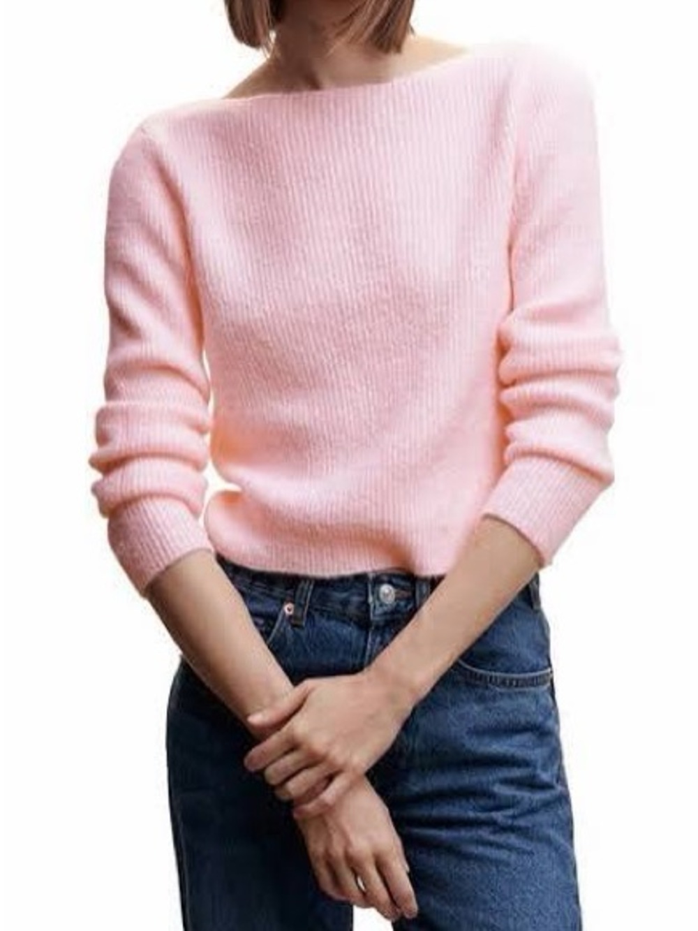 Mango Pink Boat Neck Sweater